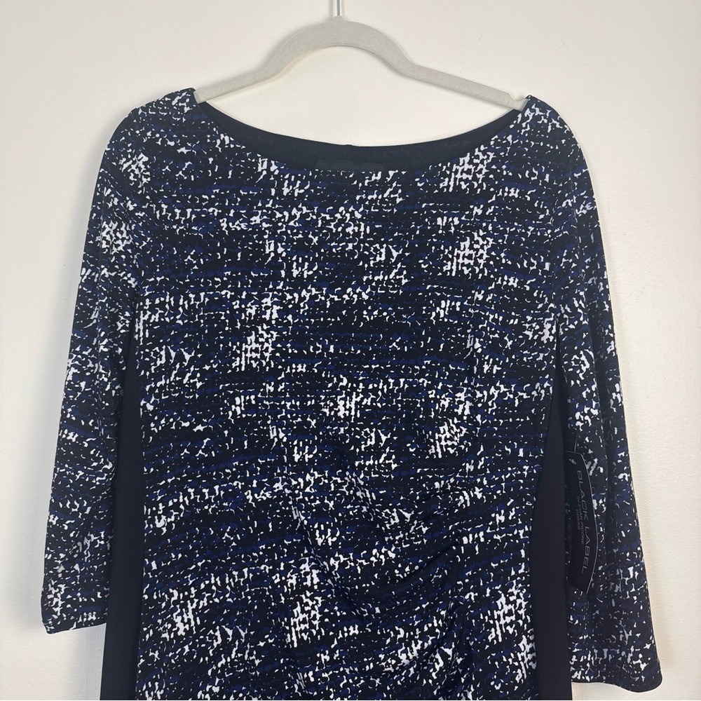 Black Label by Evan-Picone Womens White Patterned Dress‎ sz 12 Bodycon Stretch - Picture 8 of 11